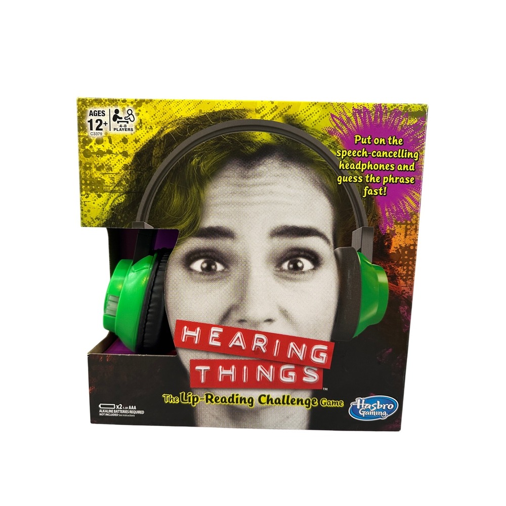 Hasbro Gaming Hearing Things Lip-Reading Challenge Game Headphones Untested